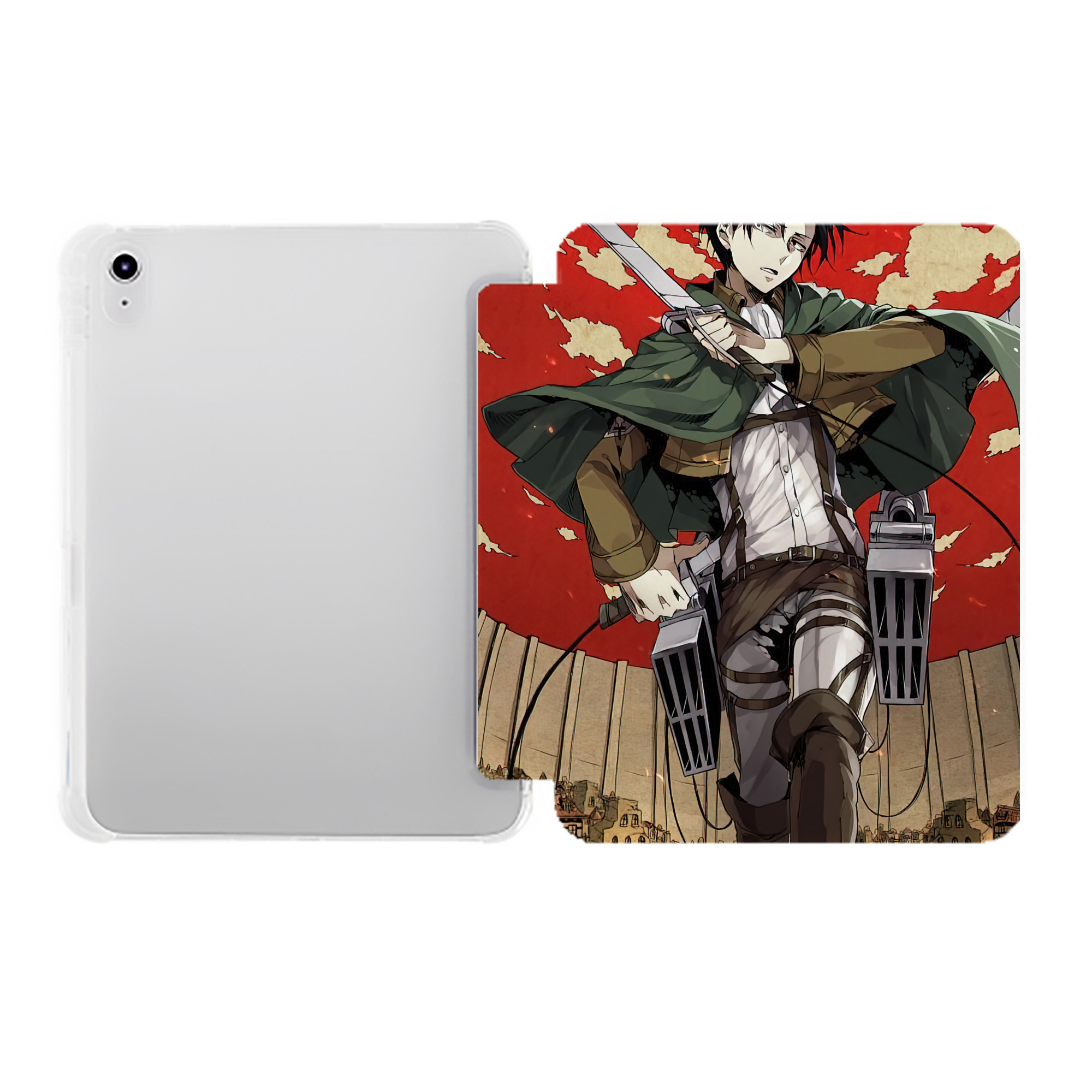（画像用） 進撃の巨人 Attack on Titan IPad ケース ペン収納付き 三つ折りスタンド PUレザー×シリコン 対応機種9.5/10.5/10.9インチ